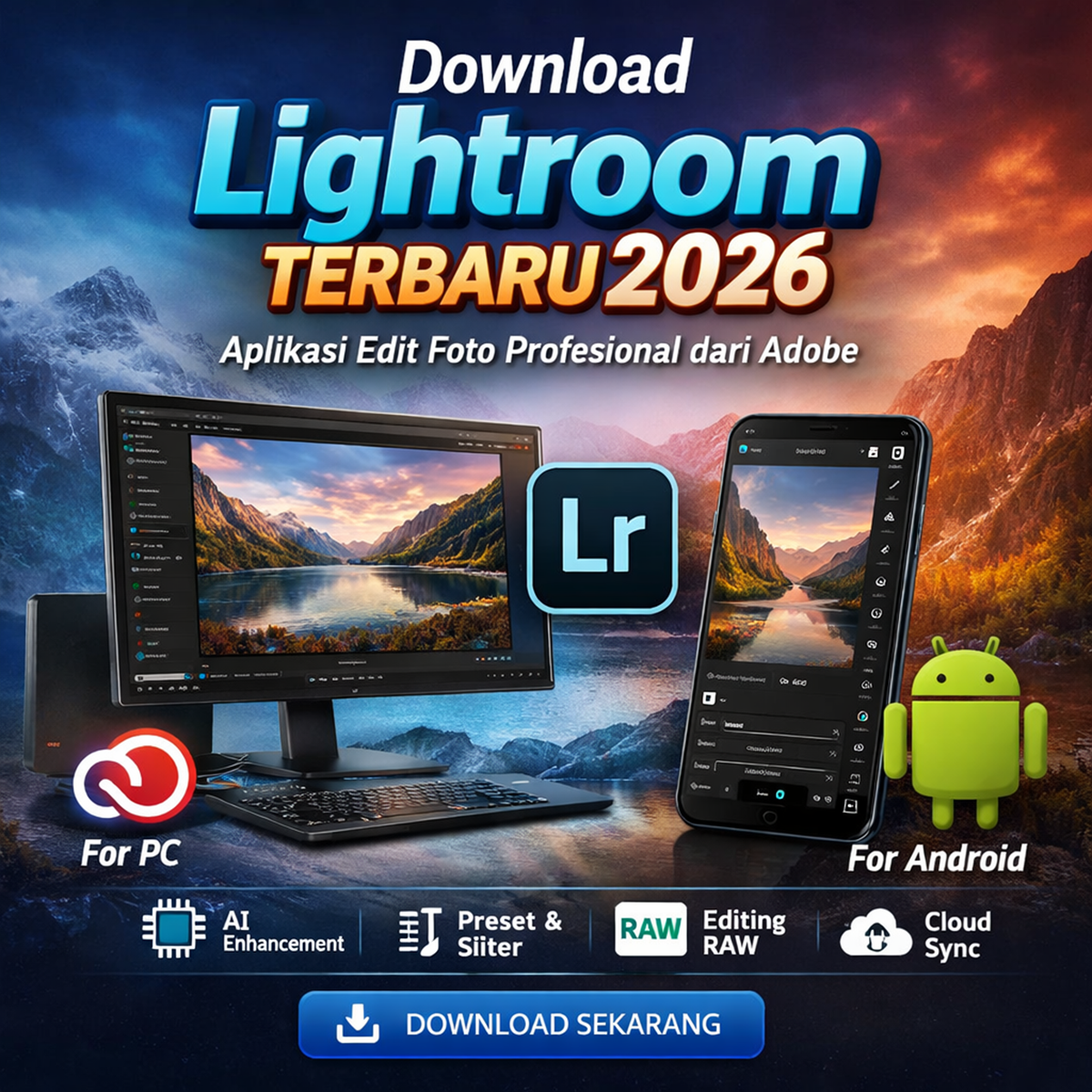 Download Lightroom Terbaru 2026 – Aplikasi Edit Foto Profesional dari Adobe