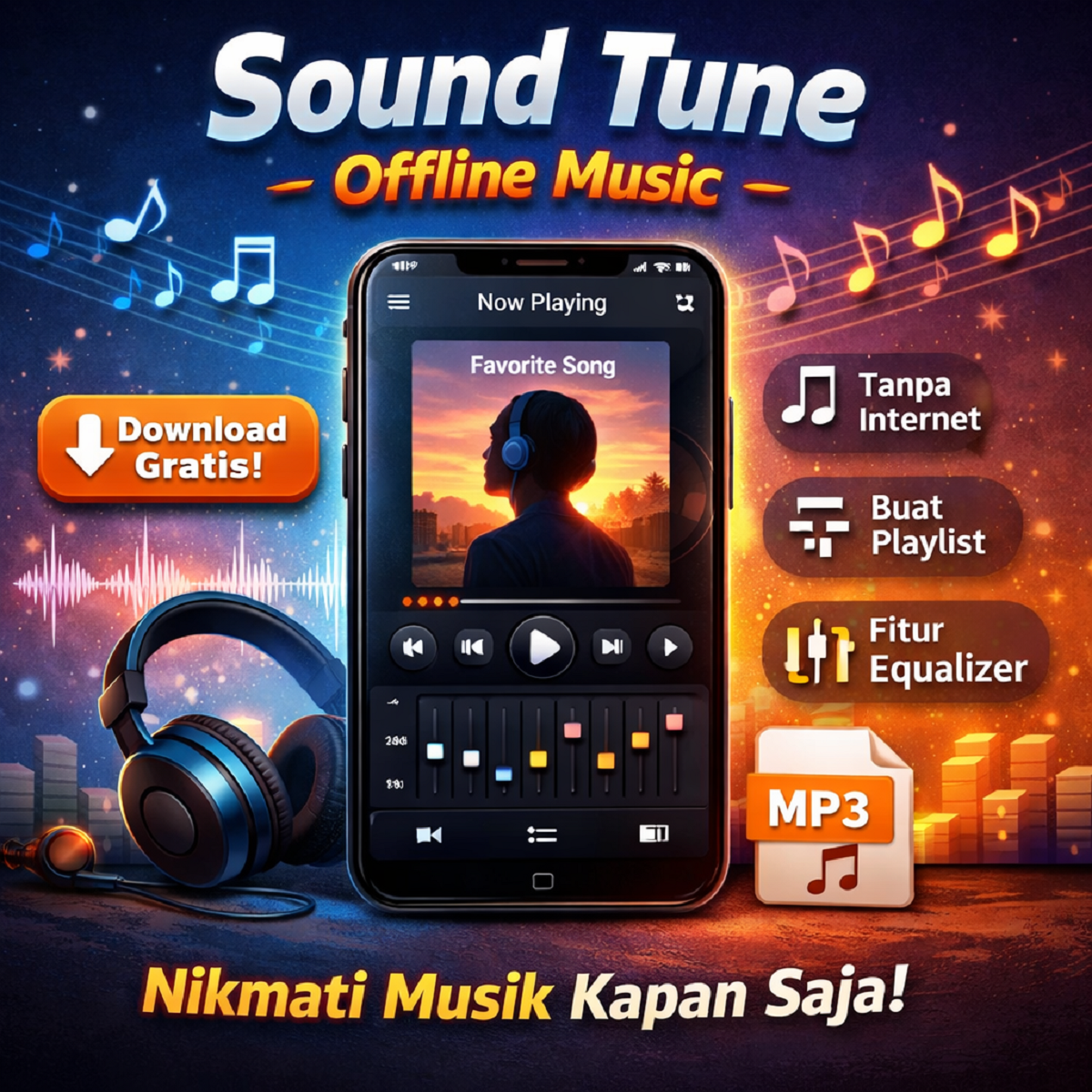Sound Tune – Offline Music: Aplikasi Pemutar Musik Offline yang Praktis dan Gratis